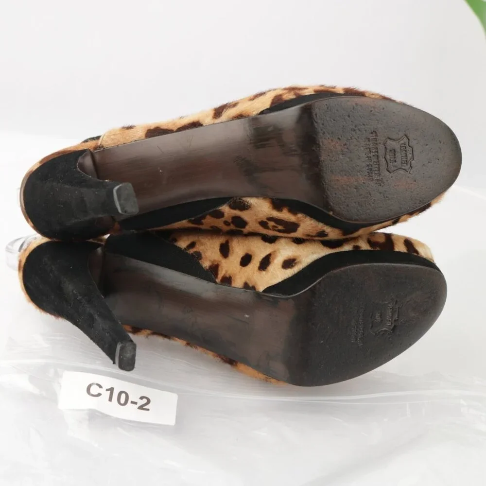 Stuart Weitzman Womens Pump Size‎ 10.5 Brown Calf Hair Slingback Platform Heel